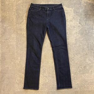 Ann Taylor Jeans Womens 12 Tall Dark Wash Blue Curvy Fit Skinny Stretch Denim